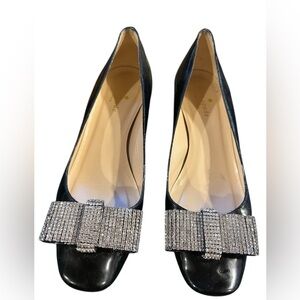 Kate spadeBlack Heels with Rhinestone Bow Size 7.5